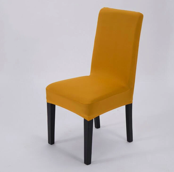 Современные однотонные универсальные эластичные тканевые чехлы на стулья для свадьбы, праздничные чехлы на стулья для банкета, обеденного стула - Цвет: Golden