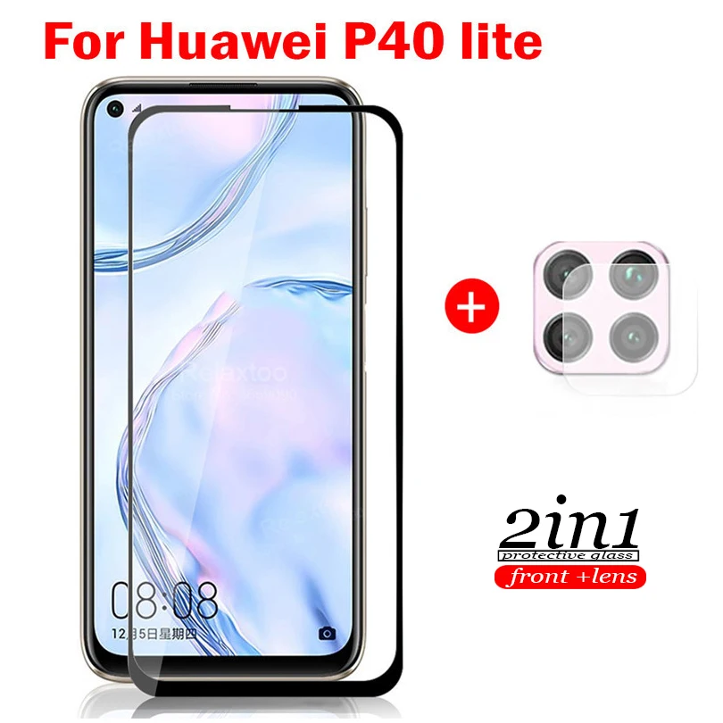 Защитное стекло 2 в 1 для huawei p40 lite p 40 light e защита экрана объектива камеры на huaway