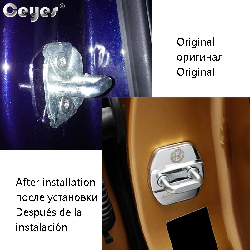 Ceyes 4 шт. аксессуары для автомобиля чехол для Alfa Romeo 159 Stelvio 147 Stelvio Mito 156 авто защита дверного замка наклейки