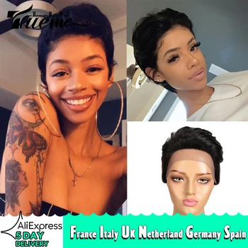 Trueme Perednie Pariki Dlya Chernokozhih Dlya Zhenshin Remi Brazilskie Korotkij I Vysokij Korotkaya Strizhka Pariki Iz Naturalnyh Volos Sinteticheskie Volosy Na Kruzheve Pariki Iz Naturalnyh Volos