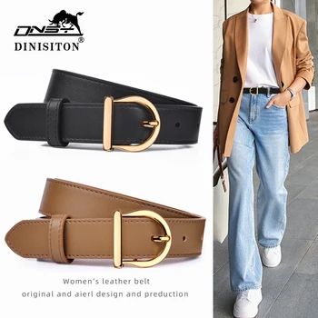 DINISITON Cintura da donna Cinture sottili da donna in vera pelle Moda Marchio di lusso Cintura da giacca a vento per jeans femminili di alta qualità 1