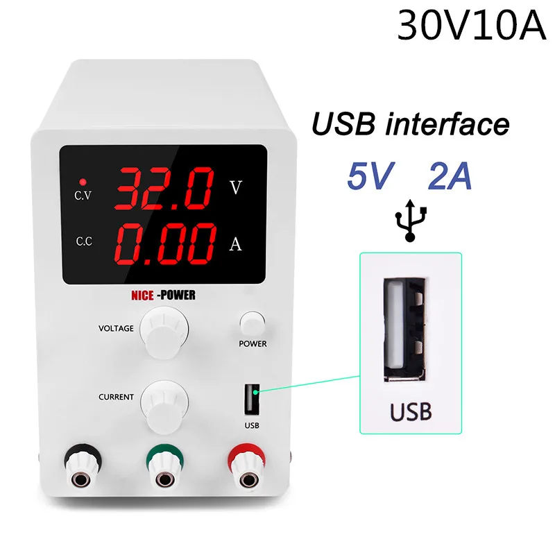 Alimentation de laboratoire 30v 10a | Affichage numérique, commutation réglable, régulateur de tension d