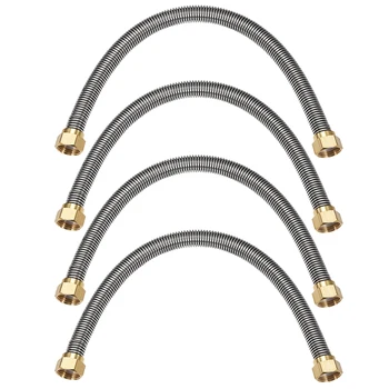 

uxcell Corrugated Stainless Steel Water Line 15.7inch Length G1/2 Female Connector 4pcs