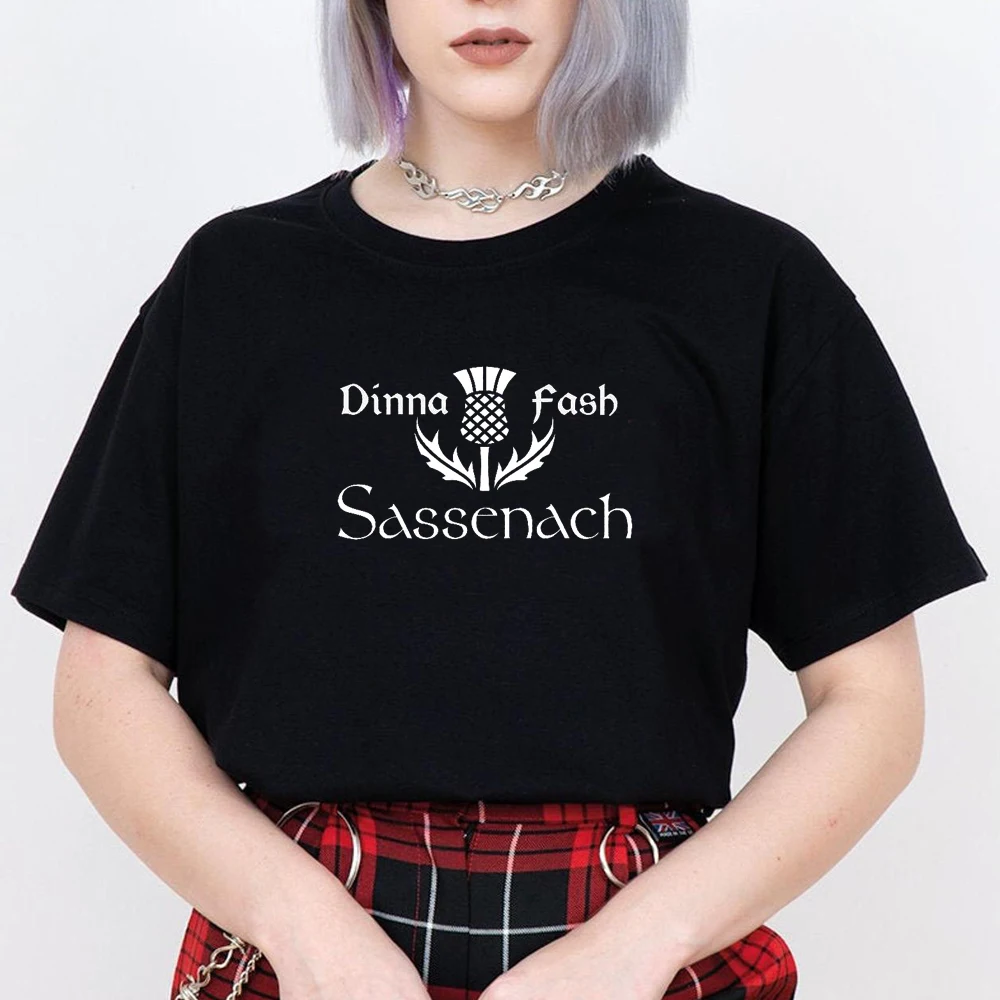Женская футболка Dinna Fash Sassenach рубашка сериала Outlander с изображением книги футболки