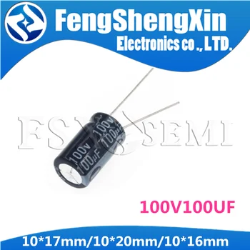 

20PCS Higt quality 100V100UF 10*17mm/10*20mm/10*16mm 100V 100UF 10x17 Electrolytic capacitor