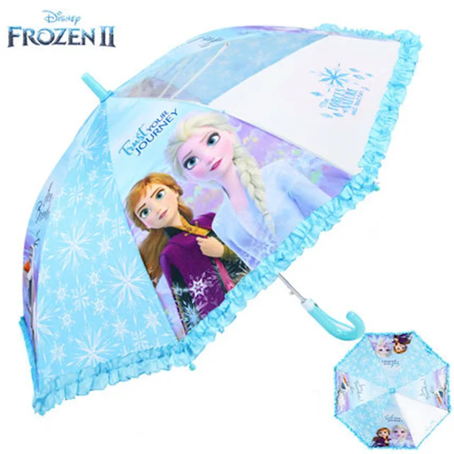 Disney Frozen2 Hercegnő Csipke Esernyő 5-17 Éves Tervezés Nyomtatás 3D Napos Esős Aranyos Hosszú Fogantyú Fiú Lány Gyerekek Akadémia