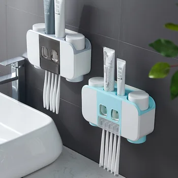 

Automatic Toothpaste Dispenser Portable Toothpaste Wall Mounted Toothbrush Holder Squeezer Home Bathroom Accessories Sets Bb50