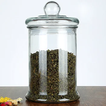 

5PCS Portable Household Sealed Transparent Jars Large Cylindrical Glass Spice Jars Airtight Storage Jars with Glass Lid for Kitc