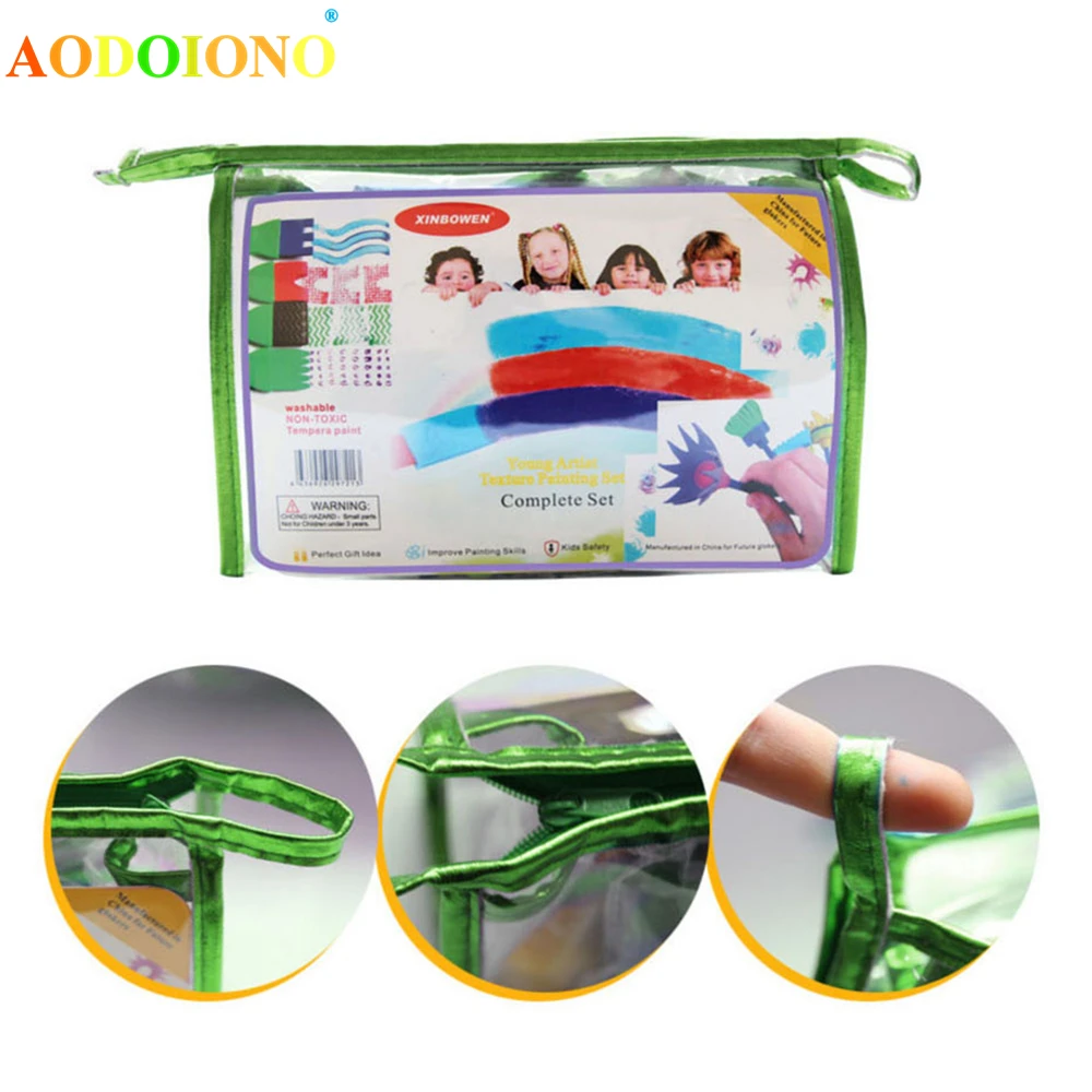 29 PCS Children Kids Painting Sponge Brush Creative Graffiti Puzzle Early Childhood Education Toys DIY Painting Drawing Set