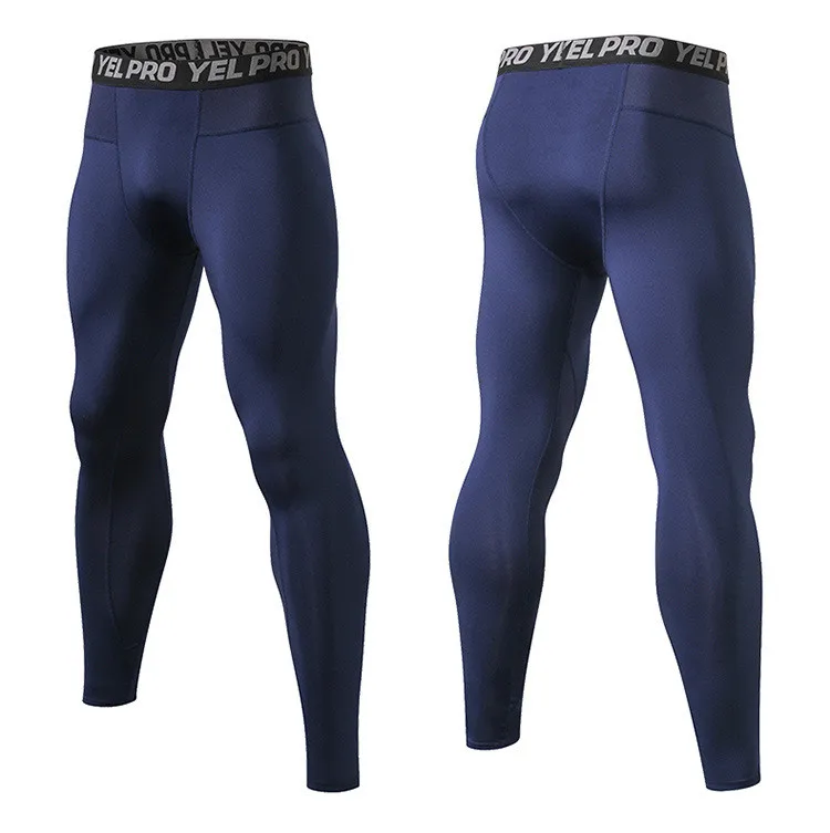 Мужские сетчатые Лоскутные дышащие быстросохнущие компрессионные трико для бега тренировочные штаны для йоги фитнеса спортзала спортивные высокоэластичные брюки
