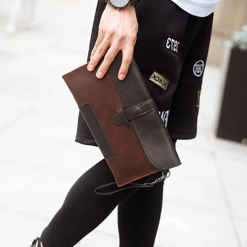 

2019 New Style Korean-style Clutch Retro Casual Clutch Bag Sealing Bag Fashion Men Letter Mobile Phone Magnetic Snap Printed