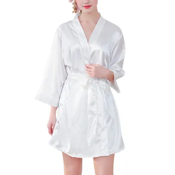 

2020 Summer Home Loose Silk Short Section Thin Cardigan Straps Printed Sleeves Robes Women New