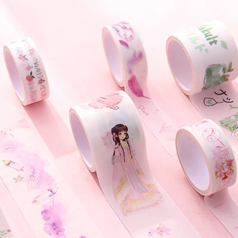 Creative Kawaii Hand Account Masking Tape Set Cute Cartoon DIY Decoration Scrapbooking Adhesive Washi Tape Art Supplies 024058