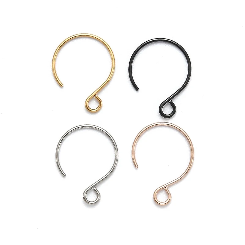 20pcs/set Stainless Steel Earring Hooks, Golden Earring Clasps, Ear Setting  Base For DIY Jewelry Making Components Supplies