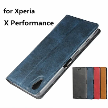 

Premium Leather Case for Sony Xperia X Performance F8132 Ultra-Thin Magnetic adsorption Flip Cover Case Business+ 1 Lanyard