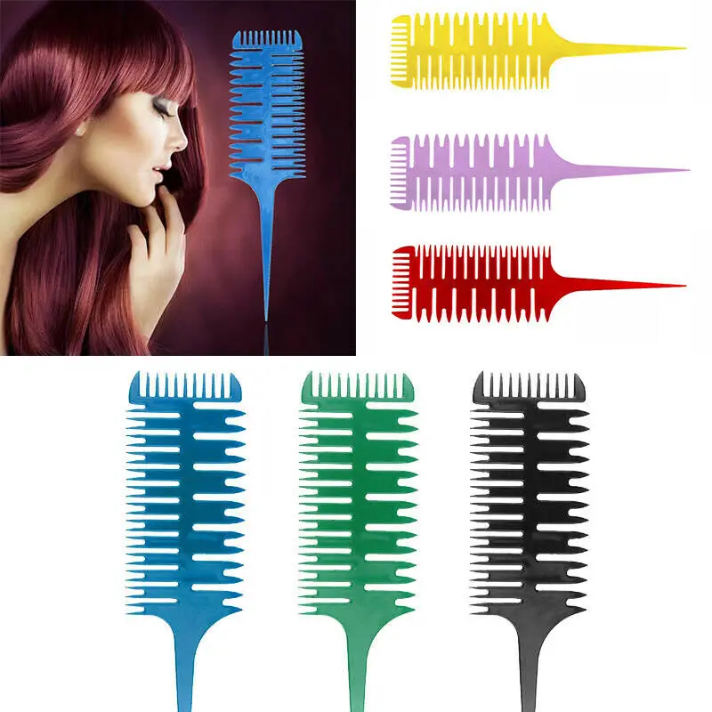 

1pcs Women Updo Big Tooth Comb Hair Dyeing Tool Salon Professional Fish Bone Shape Comb Hair Dyeing Sectioning Highlighting Comb