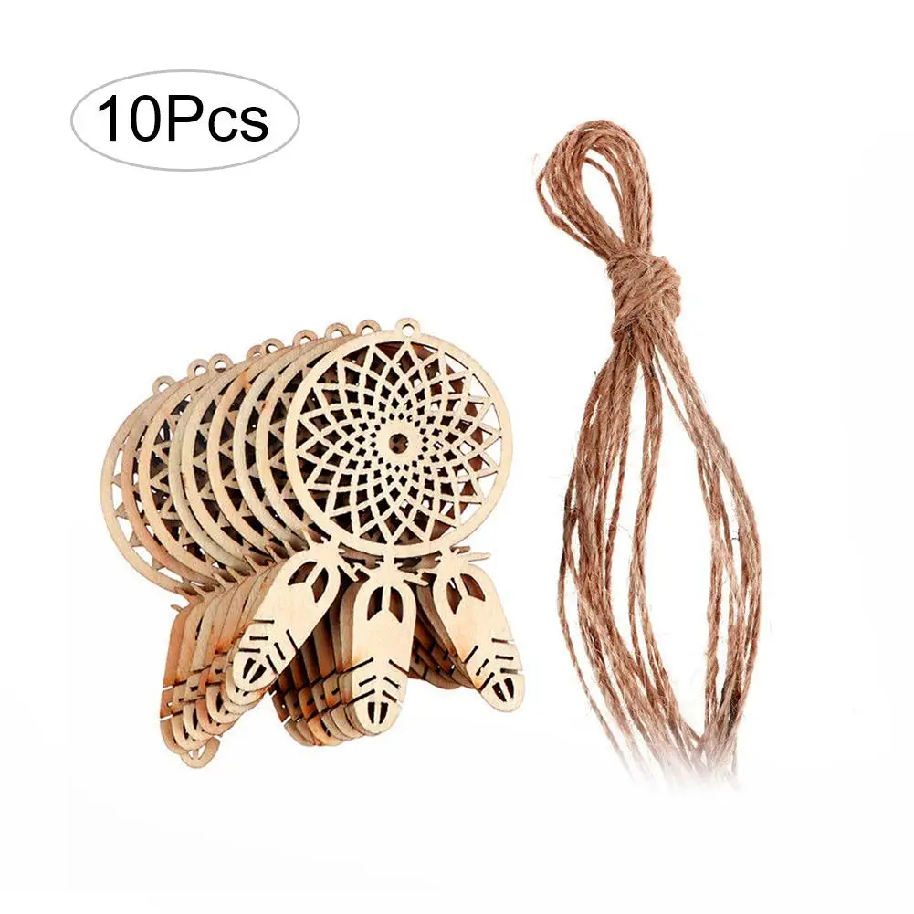 

10Pcs/lot Dream Catcher Wooden Feather Nordic Decoration Good Luck Mini Dreamcatcher Ornament Hanging Home Room Decoration