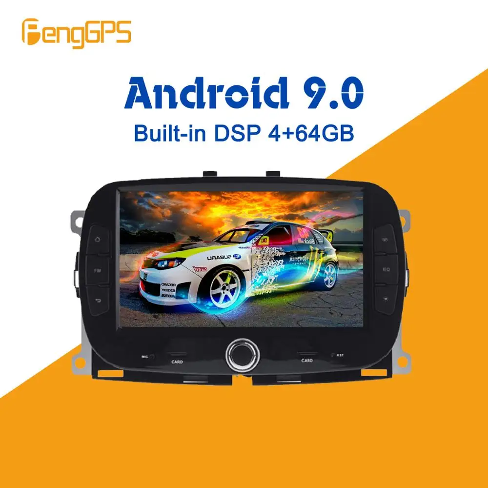 Android 9,0 4+ 64 Гб px5 встроенный DSP автомобильный без DVD плеер Мультимедиа Радио для FIAT 500+ комплект с gps-навигатором