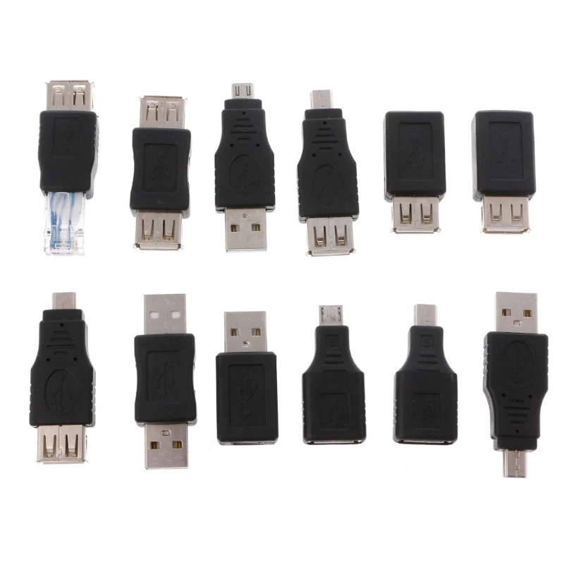 12 шт./компл. OTG USB 2 0 Переходник штекер-гнездо Micro-B Mini-B для смены данных M2EC |