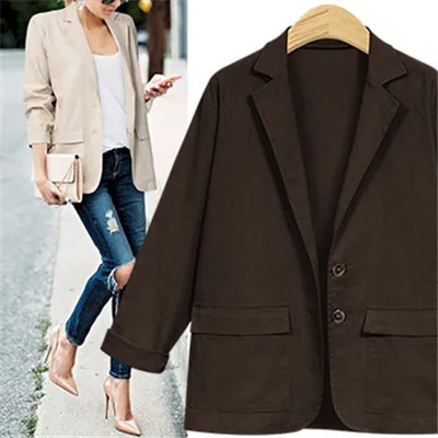 

European And American-Style 2019 Autumn New Style Jacket Loose-Fit Single-Breasted Women's Suit