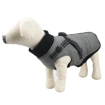 

Pet Cotton Vest Autumn and Winter Chest and Back Thickened Dog Coat High Collar Design Protection Pet Neck