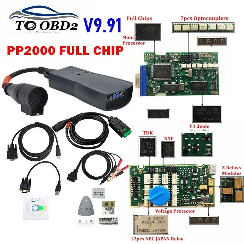 Émulateur De Diagnostic Camion 9 En 1 - Compatible Mercedes, Scania, DAF, Renault, Volvo, Cummins, Ford - Sans Logiciel