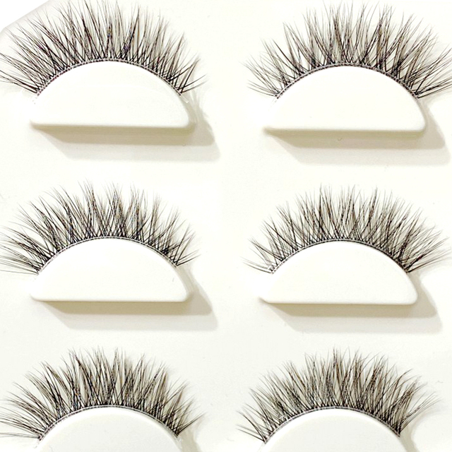 Wholesale Mink Eyelashes 3pair lashes invisible band mink lashes reusable false eyelashes Makeup in Bulk