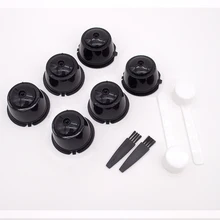 10 pçs/set cápsula de café reutilizável copo de filtro para dolce gusto casa cozinha recarregável tampa colher filtro de escova cesta filtro de café