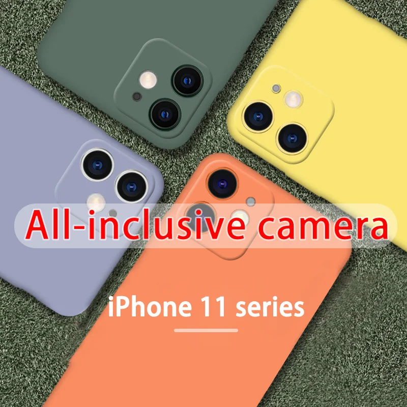 

Lovebay Liquid Phone Case For iPhone 11Pro Max Simple Solid Color Protect Fluffy Back Cover For iPhone 11 Pro Soft TPU Silicone