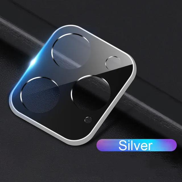 silver cover Защитная пленка для объектива камеры для iPhone 11 Pro Max, стеклянная металлическая настоящая Защитная крышка для камеры для iPhone11 Pro Max, стеклянная крышка - Цвет: silver cover