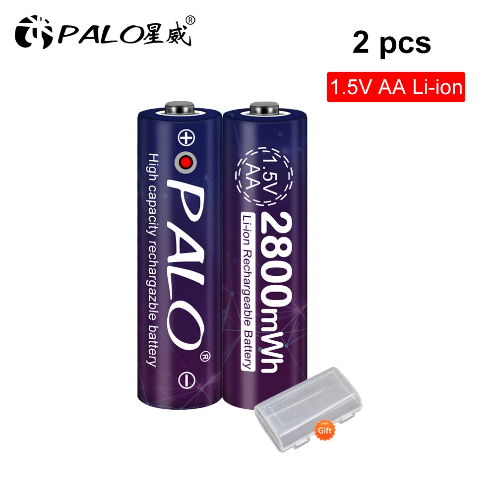 Batteria Ricaricabile Agli Ioni Di Litio Aa 1.5V 2800Mwh 1.5V Batteria Ricaricabile Al Litio Aa Batterie Aa 1.5V Per Batteria Aa Telecomandata