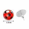 Fashion Women Ladybug Anime Cartoon Style Stainless Steel Plated Earrings Jewelry Cartoon Glass Dome Stud Earrings Gifts  ► Photo 2/6