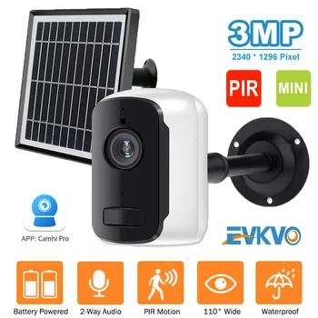 

Outdoor IP Camera 3MP HD Battery WiFi Wireless Surveillance Camera 1296P Home Security Waterproof PIR Alarm Audio Low Power Cam