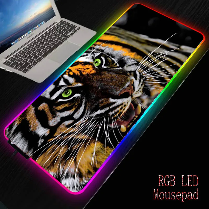 Игровой RGB коврик для мыши MRGBEST с изображением животных и тигра компьютерный