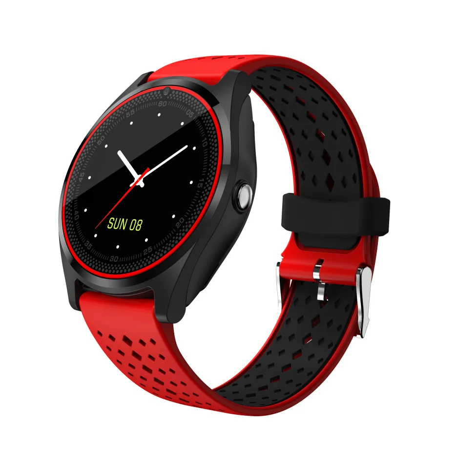 Red V9 Смарт-часы с поддержкой камеры Bluetooth Smartwatch SIM карты наручные часы для мужчин женщин детей беспроводные устройства спортивные часы - Цвет: Red