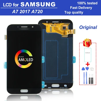 

Original 5.7" Super AMOLED A7 2017 LCD monitor for Samsung Galaxy A7 2017 A720 A720F A720M LCD digital touch screen LCD assembly