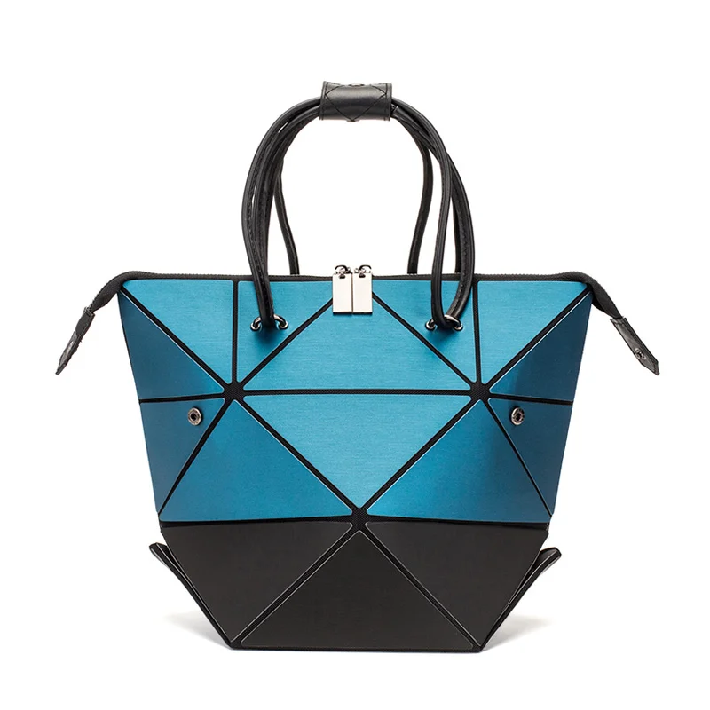 LOVEVOOK женские сумки роскошные сумки через плечо дизайнерские складные сумки с верхней ручкой женские сумки с геометрическим рисунком различных форм - Цвет: Сиренево-синего цвета