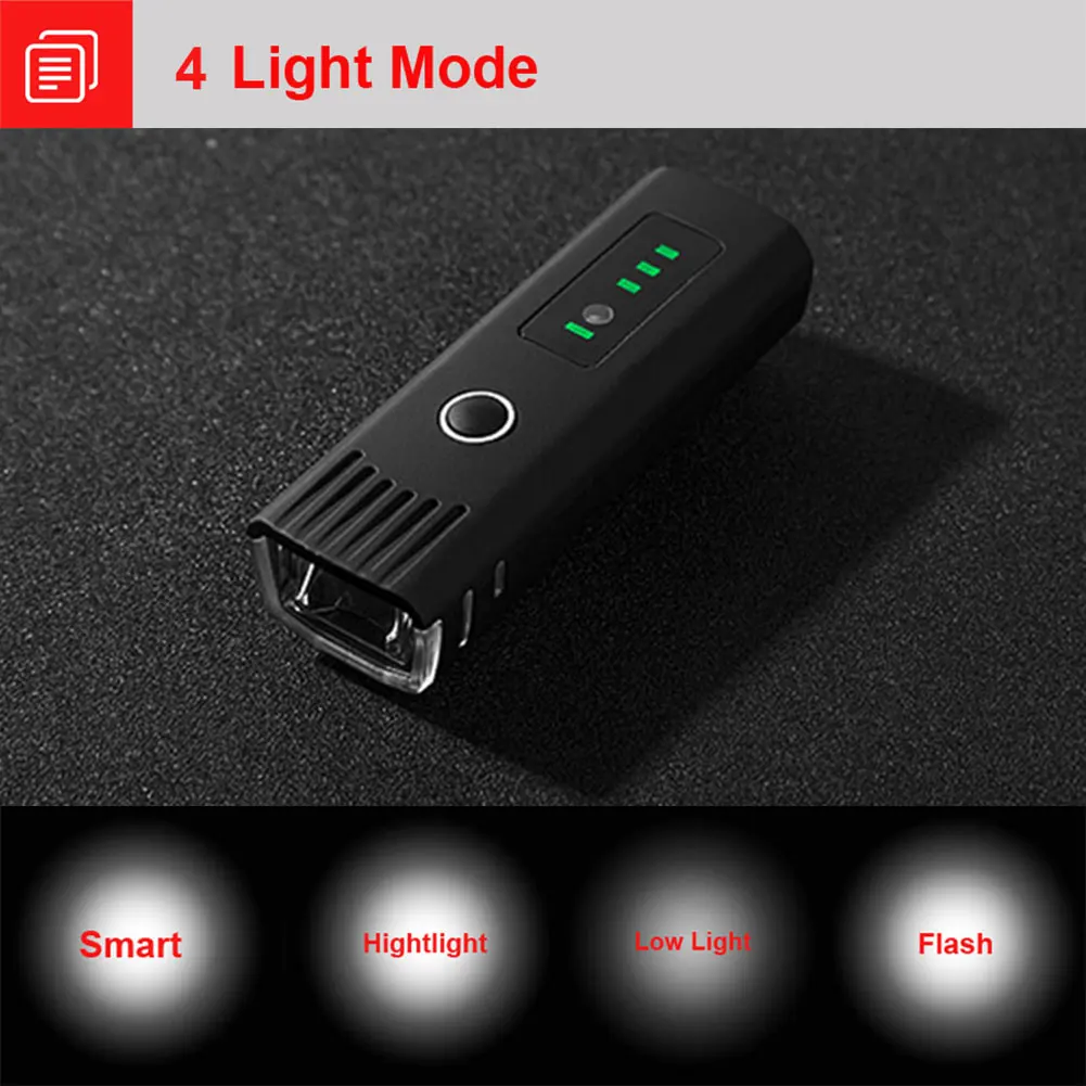 Bike Light USB Rechargeable 4 Mode Bicycle Front Light lamp Bike Headlight Waterproof Cycling LED Flashlight Lantern For Bike