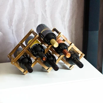 

Wine Storage Display Rack Quality Wooden Winerack Wine Holder Creative Kitchen Collapsible Living Room Decorative Cabinet