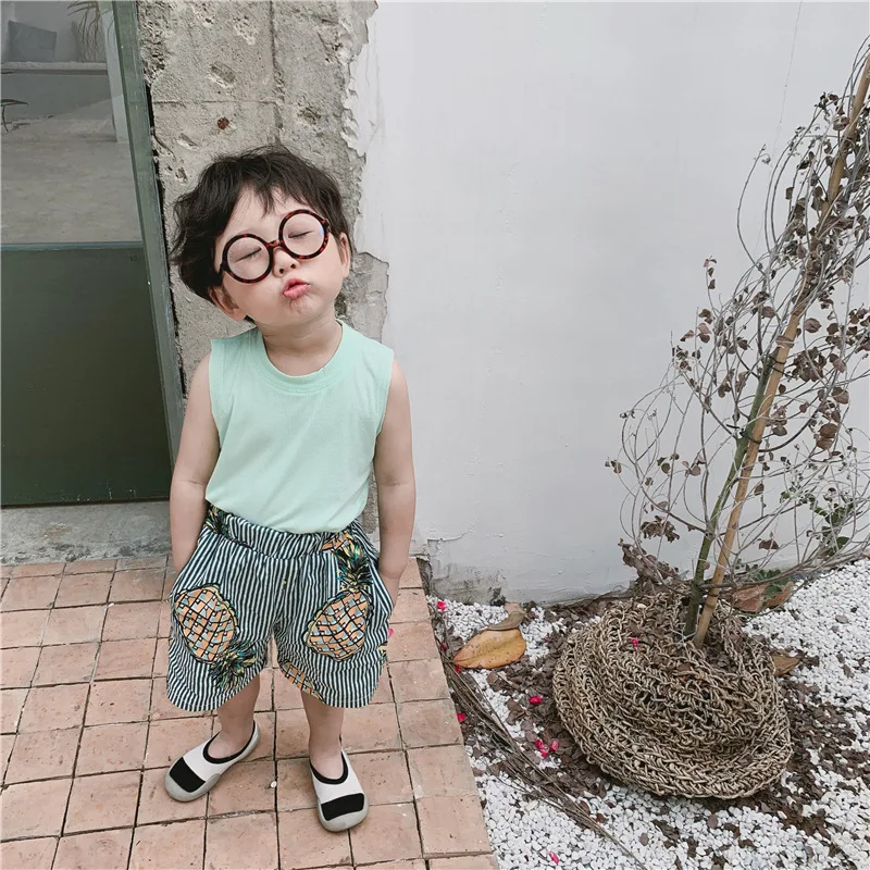 Летняя хлопковая жилетка без рукавов для мальчиков и девочек, 6 цветов детские повседневные хлопковые топы на все случаи от 1 до 6 лет