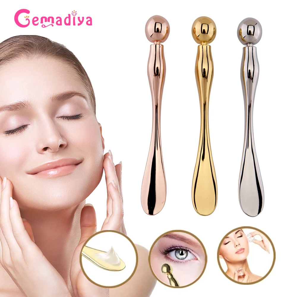 

Eye Massager Cream Applicator Facial Lifting Mask Spatulas Spoon Metal Portable Anti Wrinkle Eye Massagers Stick Beauty Devices