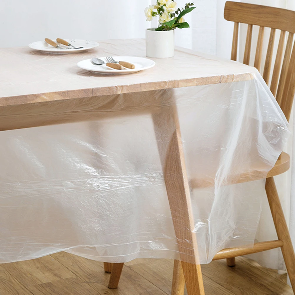 1 Roll/20pcs Disposable Tablecloth Plastic Thin Film Table Covers