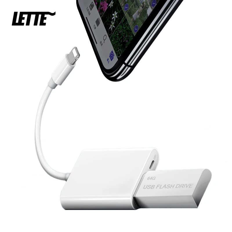 Адаптер OTG Lightning/USB для камеры адаптер SLR устройство чтения USB флеш накопителей iPad