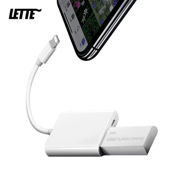 

OTG Lightning to USB Converter Cable SLR Camera Adapter High Power Supply USB Flash Drive Reader For iPad iPhone