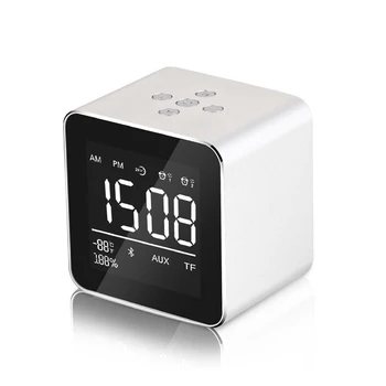 

Desktop Bluetooth Speakers Mirror Function Mini Alarm Stereo Bedside Speaker with Time Display