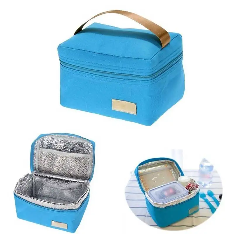 Bolsa térmica aislante de papel de aluminio Oxford para viaje, fiambrera de pícnic impermeable para niños y adultos, OPK