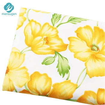 

Fabric Meter Yellow Flower Cotton Fabric Suitable for Women Girls Dresses Crib bed sheet Blankets Pillow Case DIY Sewing Cloth