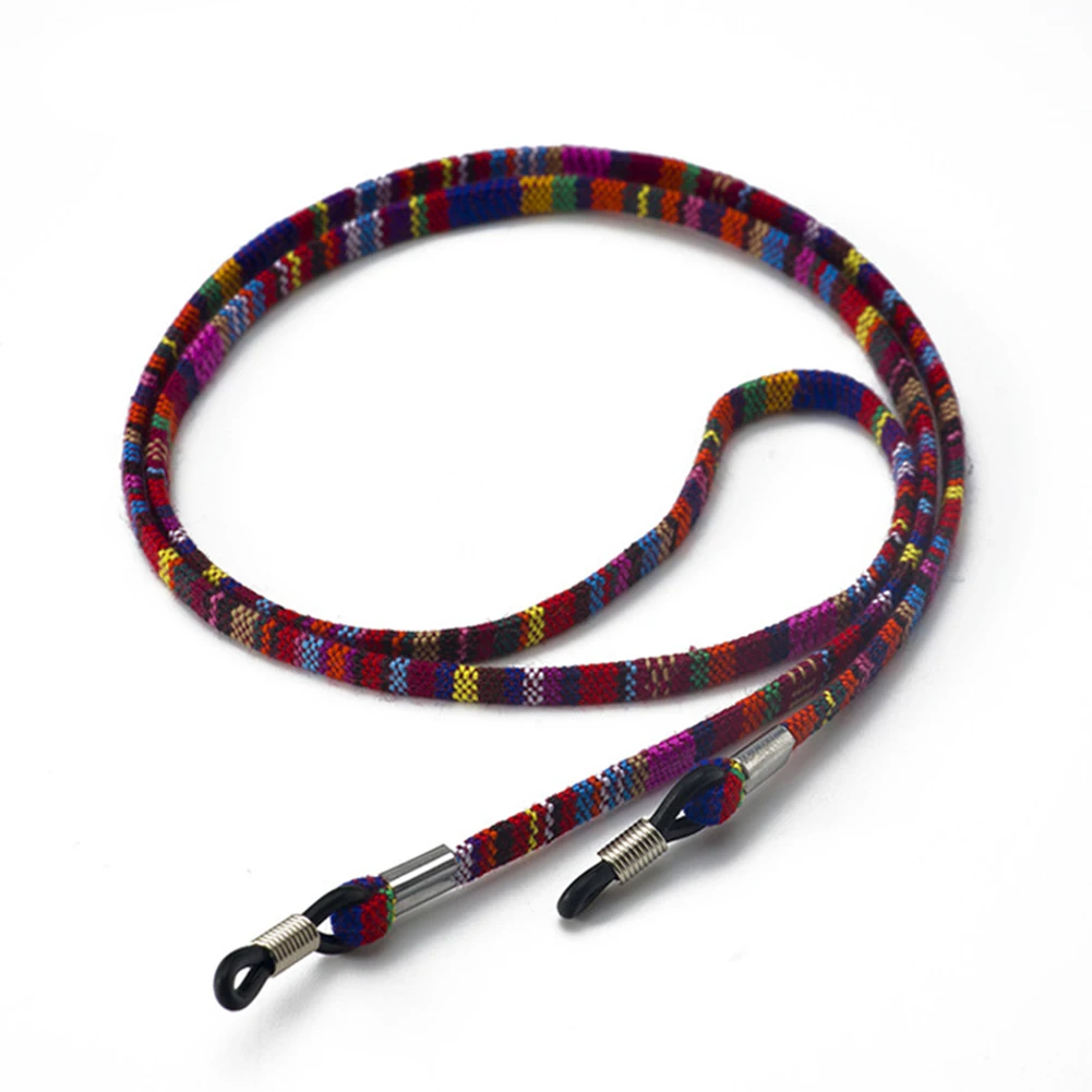Практичные солнцезащитные очки для очков, хлопок, шея, шнур, фиксатор, ремешок, шнурок для очков, держатель, Высококачественная Этническая веревка цепочка для очков - Color: dark purple