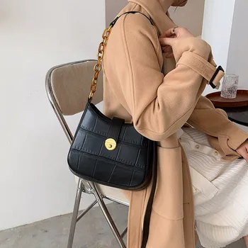 

Stone Pattern Autumn And Winter Bag 2020 New Fashion One Shoulder Women's Bag Chain Simple Leather Package C317
