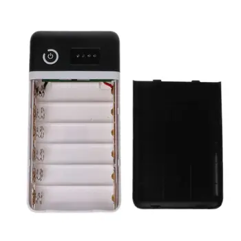 

Dual USB QC 3.0 6x 18650 Battery DIY Power Bank Box With LED Light DC 9V 12V Charger For iPhone Xiaomi Cell Phone Tablet